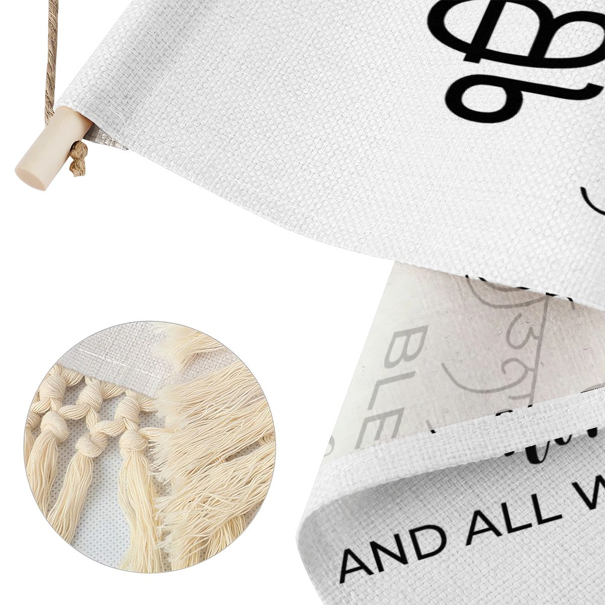 Satnam Waheguru Bless This Home Hanging Linen Banner
