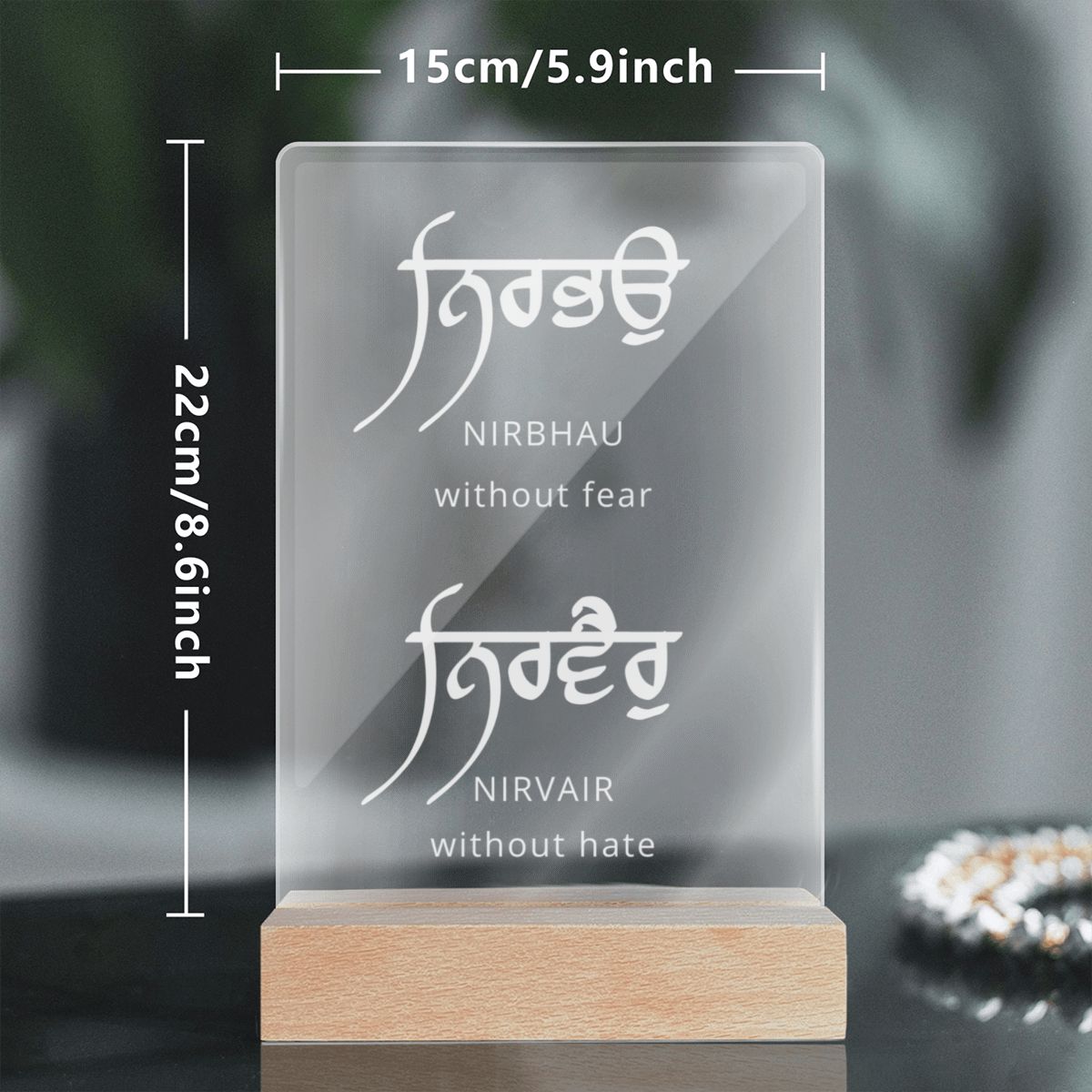 Nirbahu Nirvair Acrylic Lamp