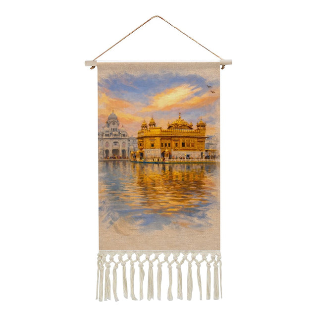 Golden Temple Hanging Linen Banner