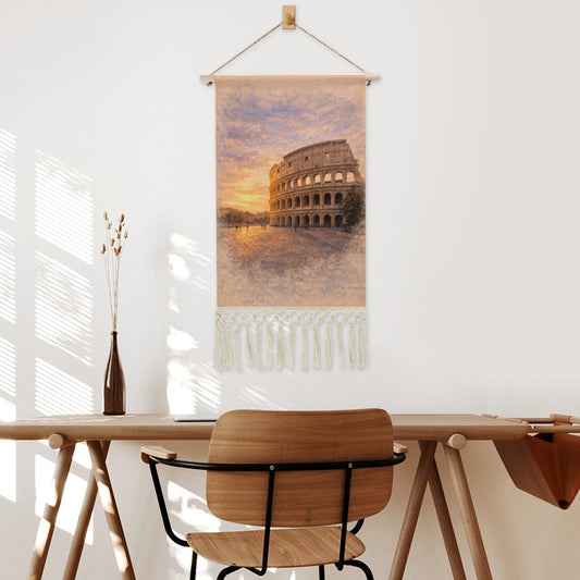 Colosseum Hanging Linen Banner
