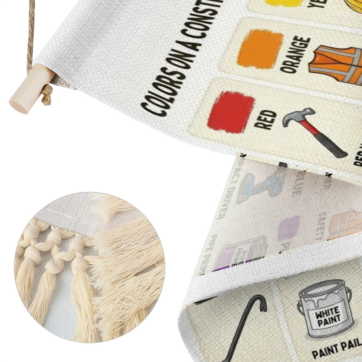 Construction Site Colors Educational Linen Banner