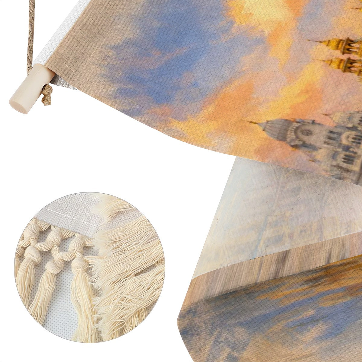 Golden Temple Hanging Linen Banner