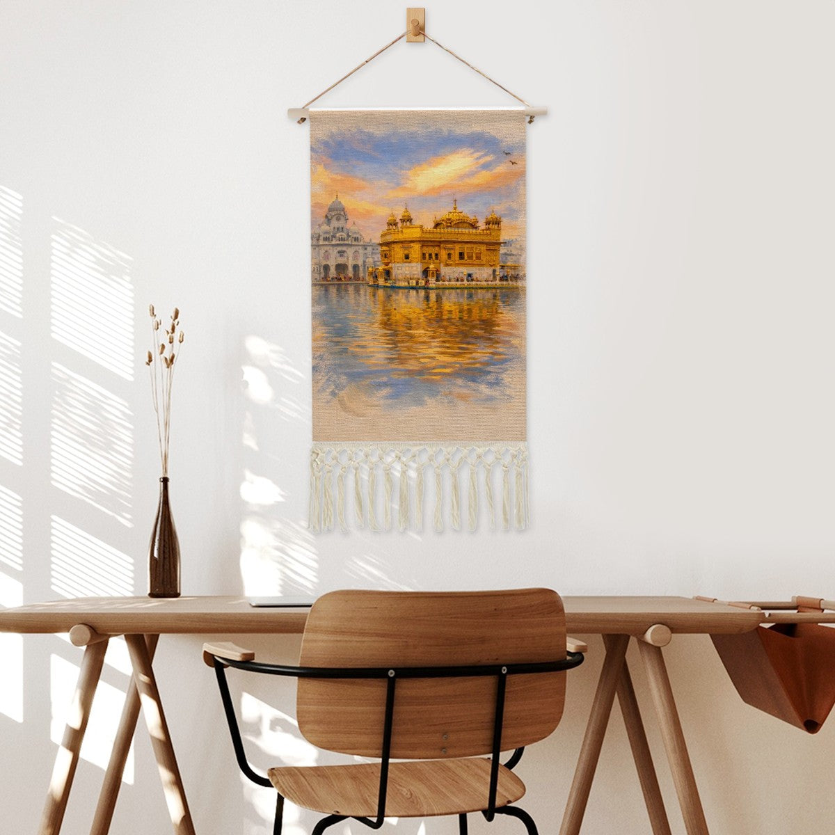 Golden Temple Hanging Linen Banner
