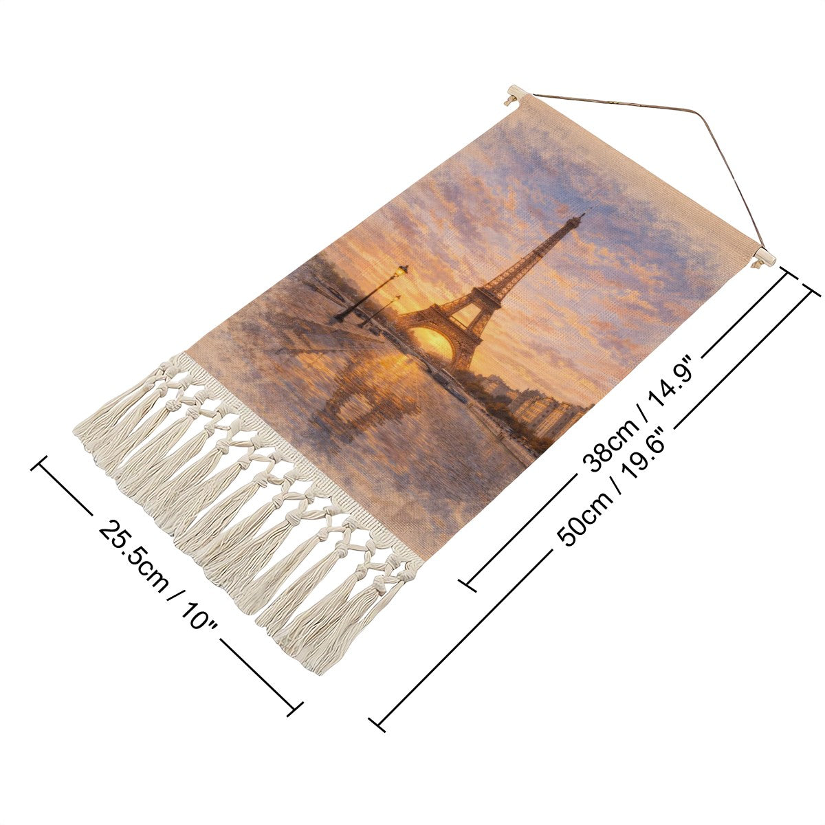 Eiffel Tower Hanging Linen Banner
