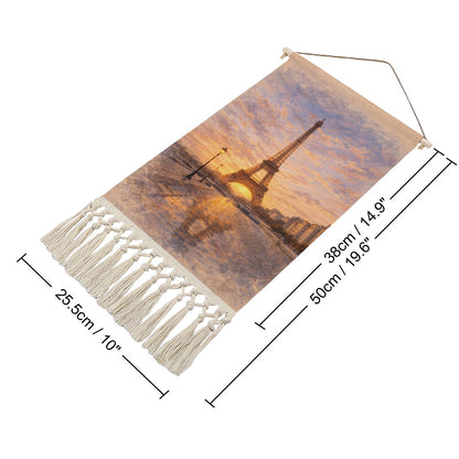 Eiffel Tower Hanging Linen Banner