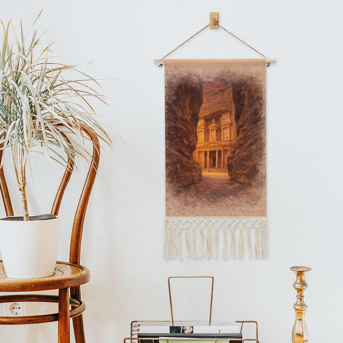 Petra (Jordan) Hanging Linen Banner