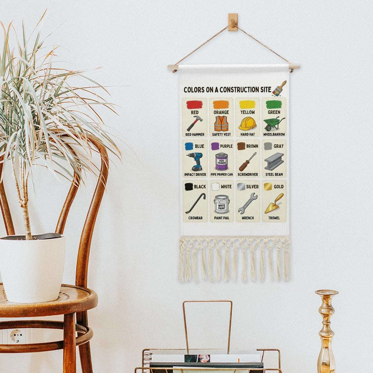 Construction Site Colors Educational Linen Banner