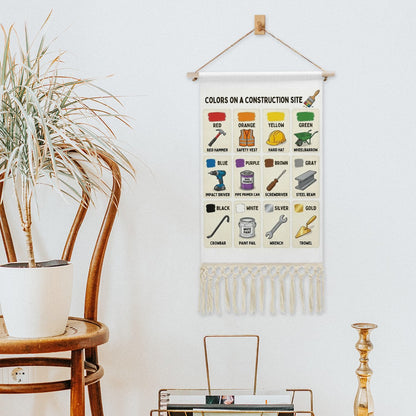 Construction Site Colors Educational Linen Banner