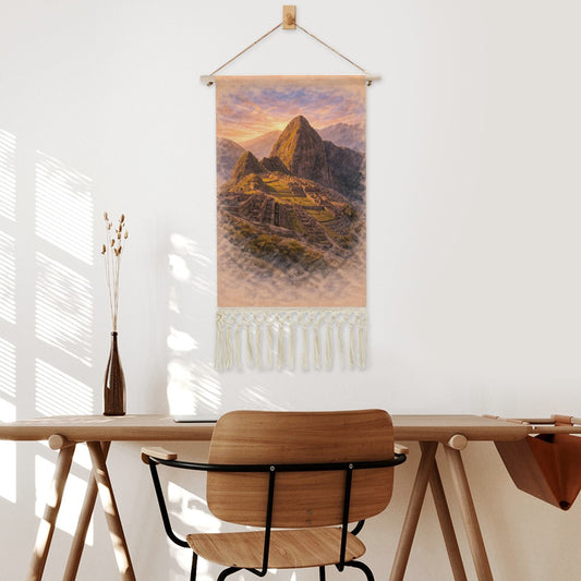 Machu Picchu Hanging Linen Banner