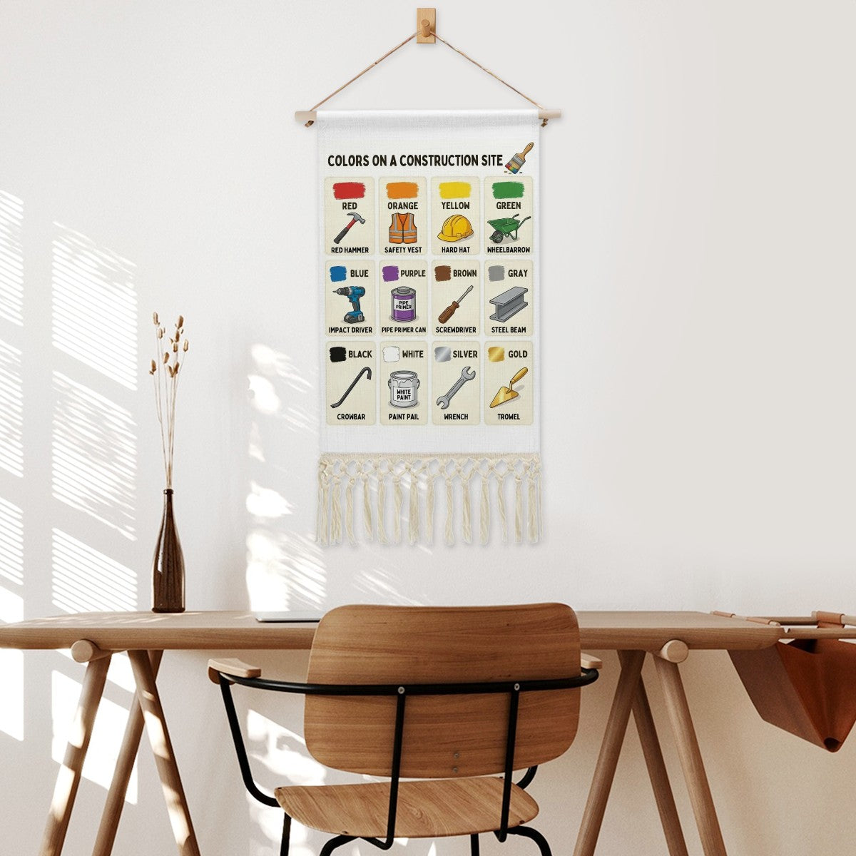 Construction Site Colors Educational Linen Banner