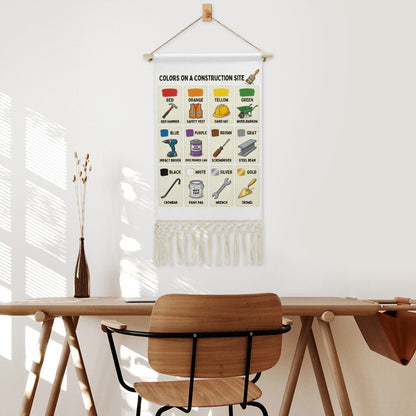 Construction Site Colors Educational Linen Banner