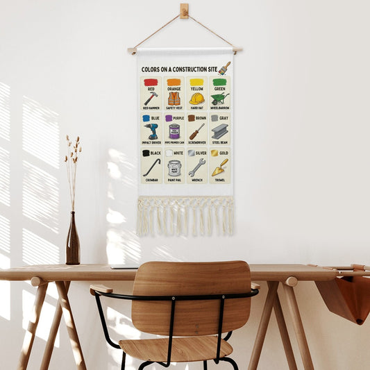 Construction Site Colors Educational Linen Banner