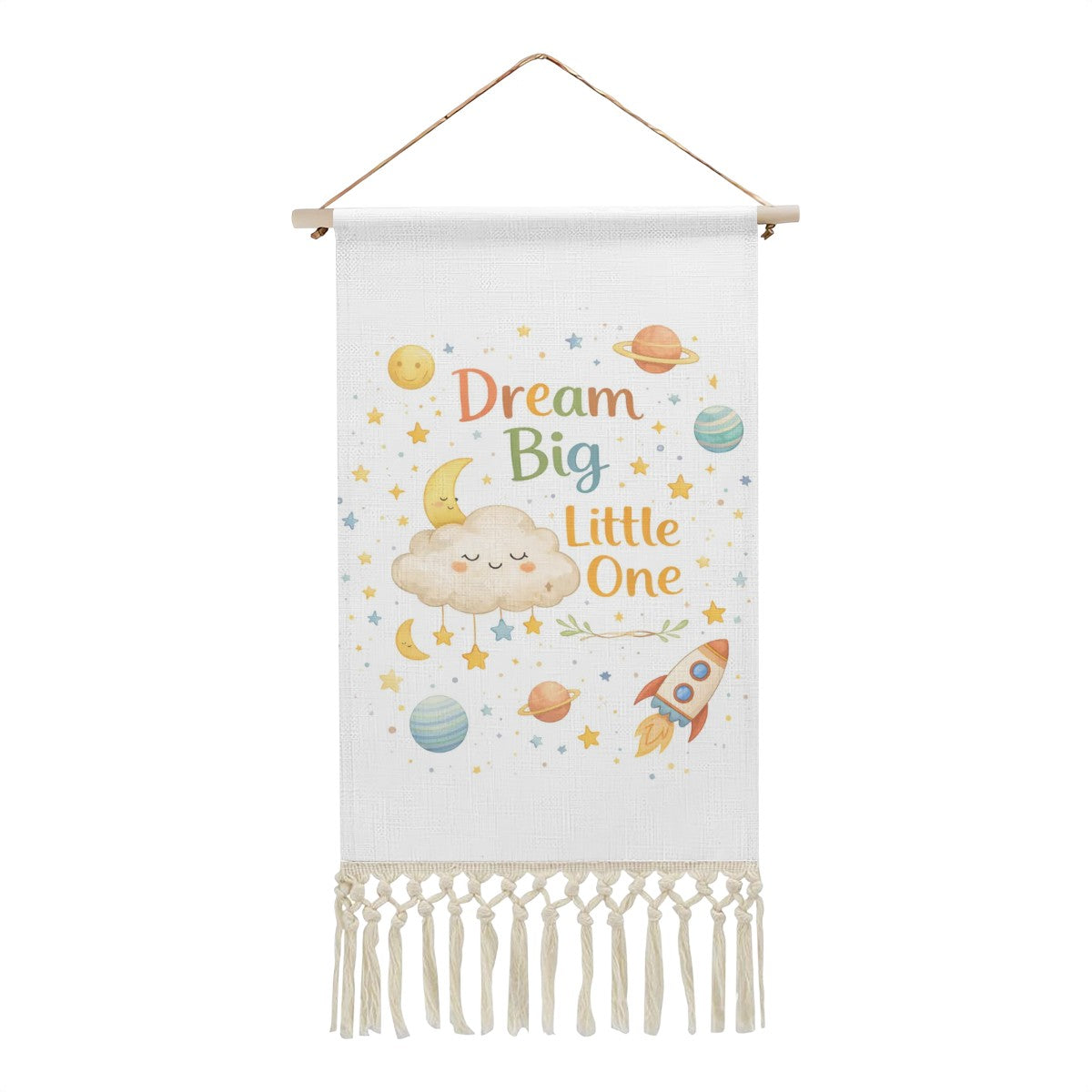 Dream Big Little One Hanging Linen Banner
