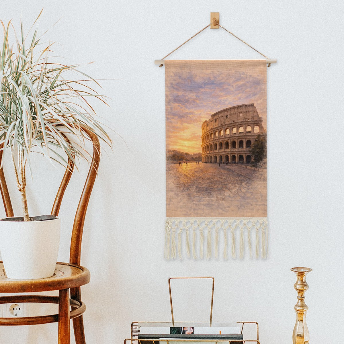 Colosseum Hanging Linen Banner