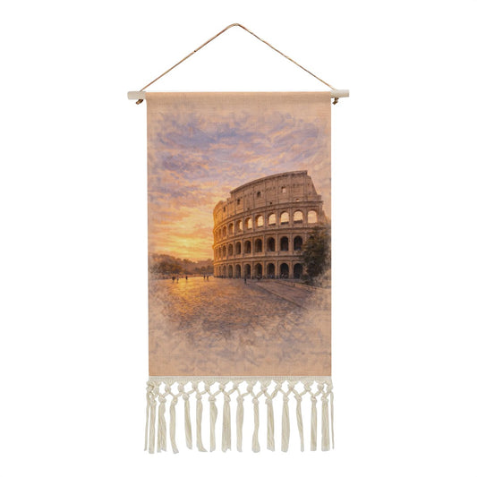Colosseum Hanging Linen Banner