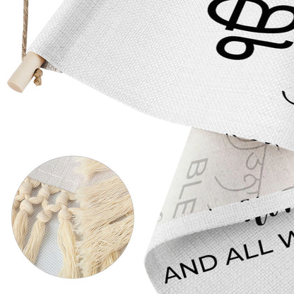 Satnam Waheguru Bless This Home Hanging Linen Banner