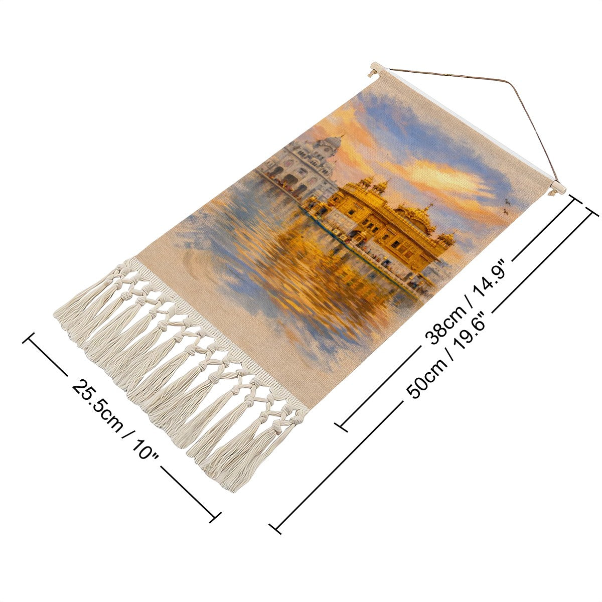 Golden Temple Hanging Linen Banner