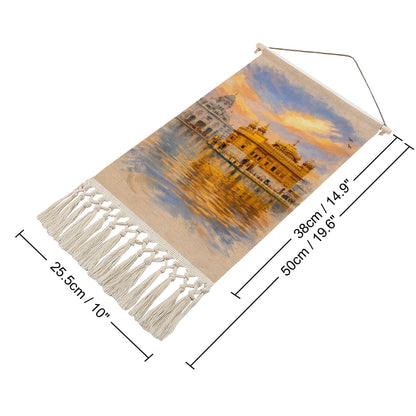 Golden Temple Hanging Linen Banner