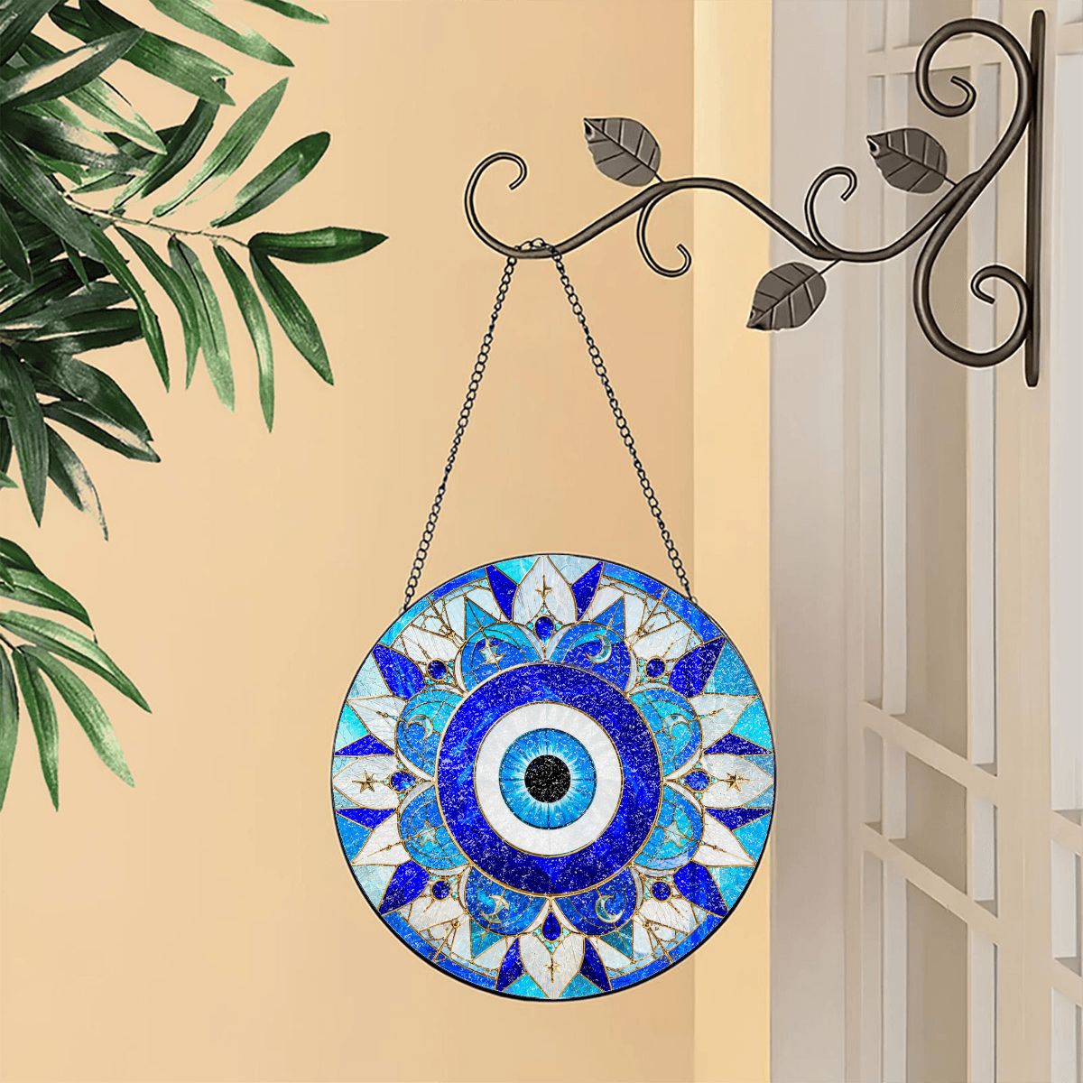 Nazar Evil Eye Suncatcher | Hand-Finished Glass Window Hanging