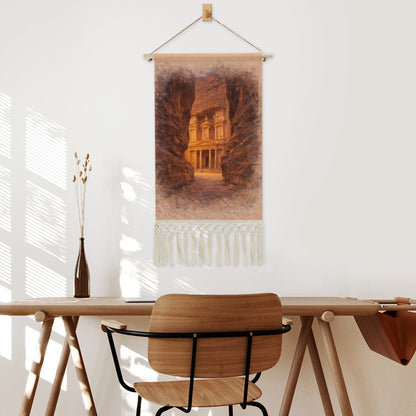Petra (Jordan) Hanging Linen Banner