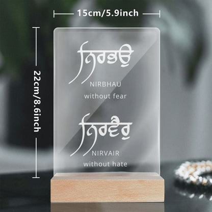 Nirbahu Nirvair Acrylic Lamp