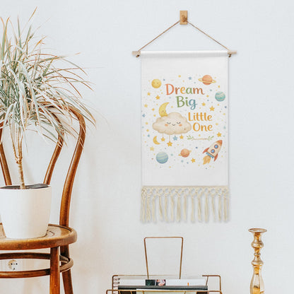Dream Big Little One Hanging Linen Banner