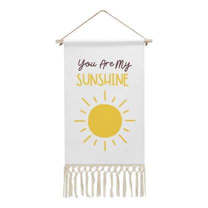 You Are My Sunshine Hanging Linen Banner