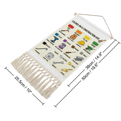 Construction Site Colors Educational Linen Banner