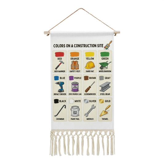 Construction Site Colors Educational Linen Banner