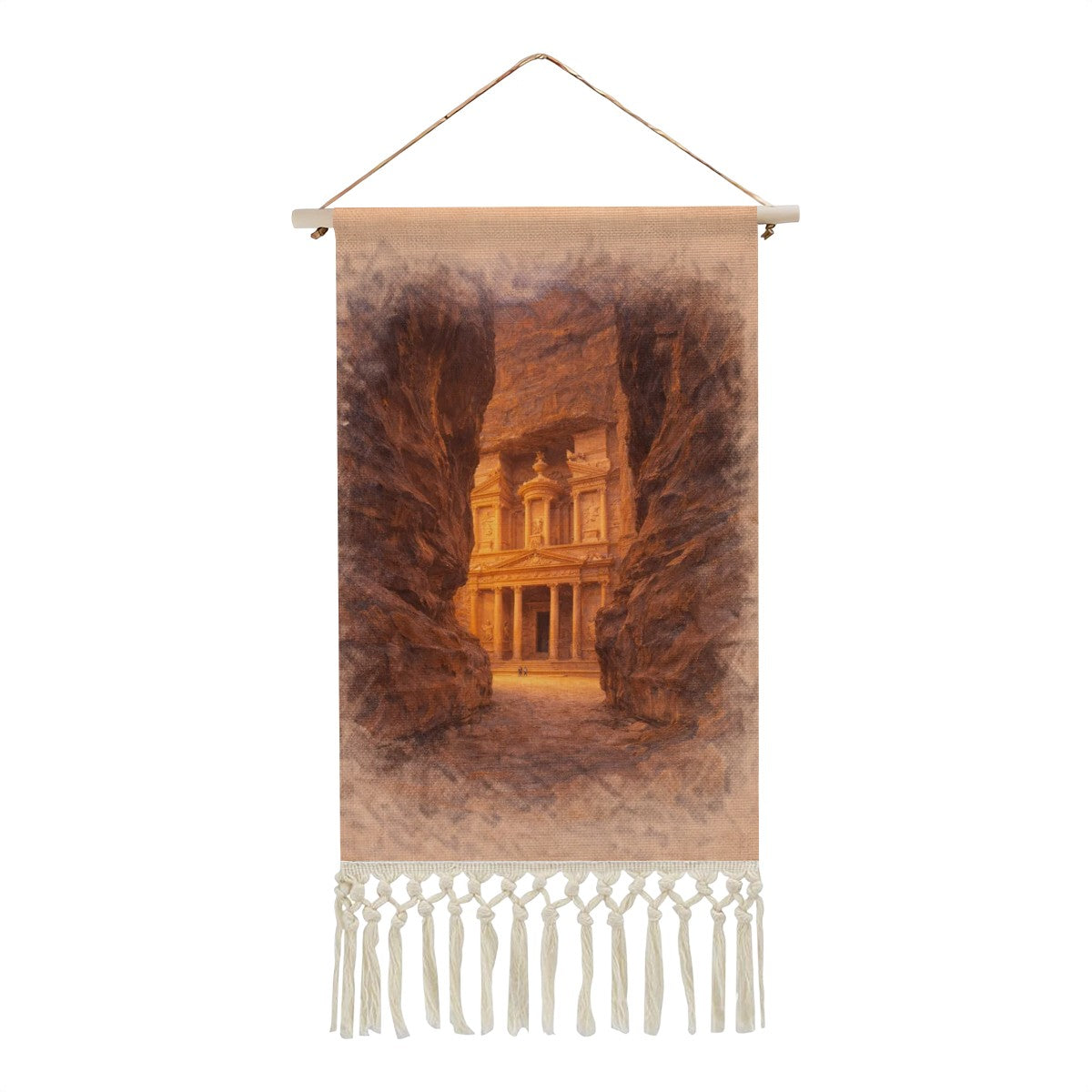 Petra (Jordan) Hanging Linen Banner