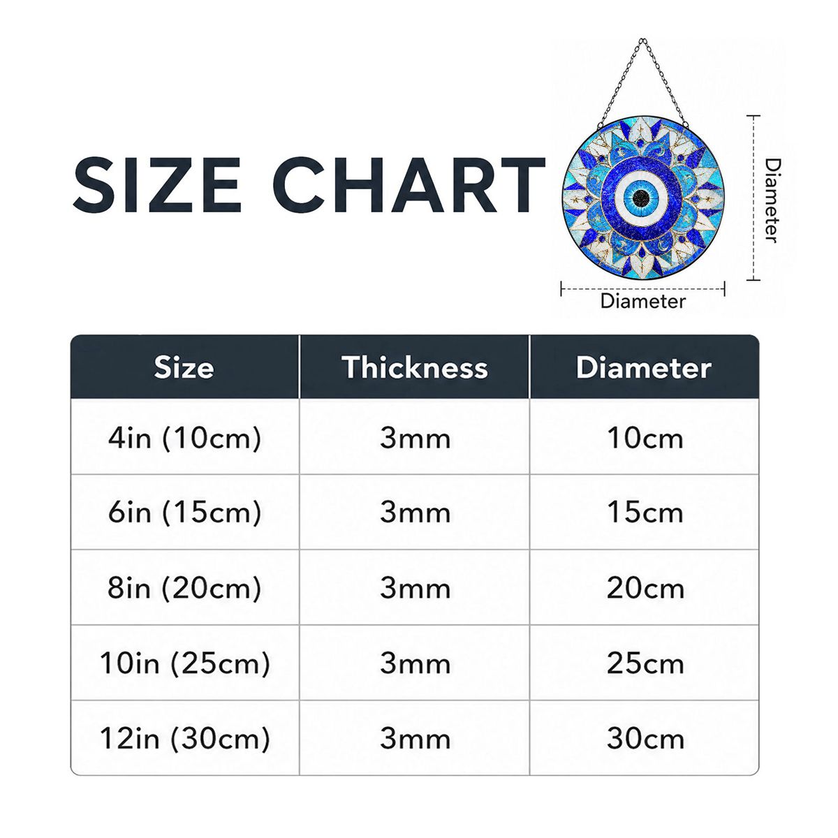 Nazar Evil Eye Suncatcher | Hand-Finished Glass Window Hanging