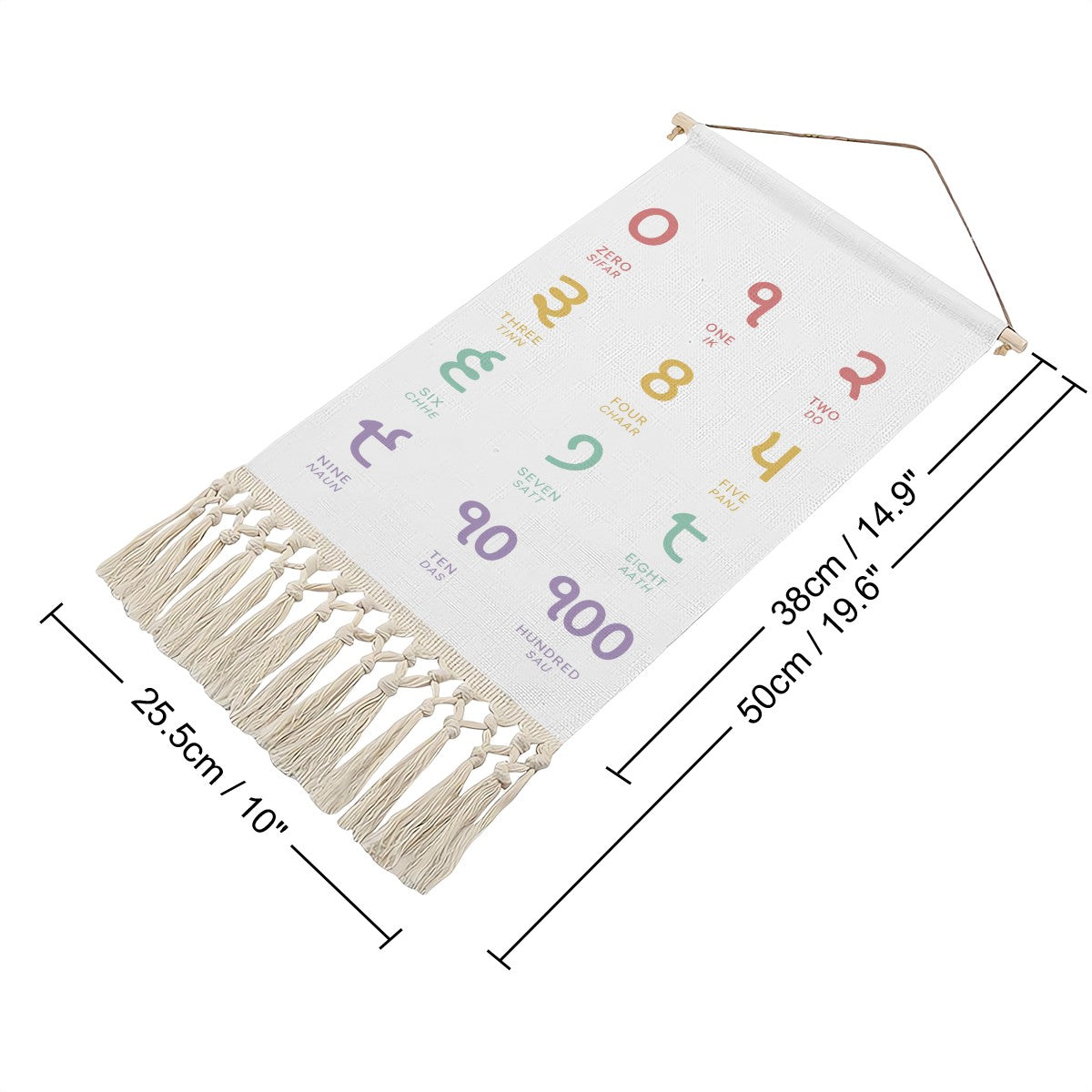 Punjabi Numbers Hanging Linen Banner