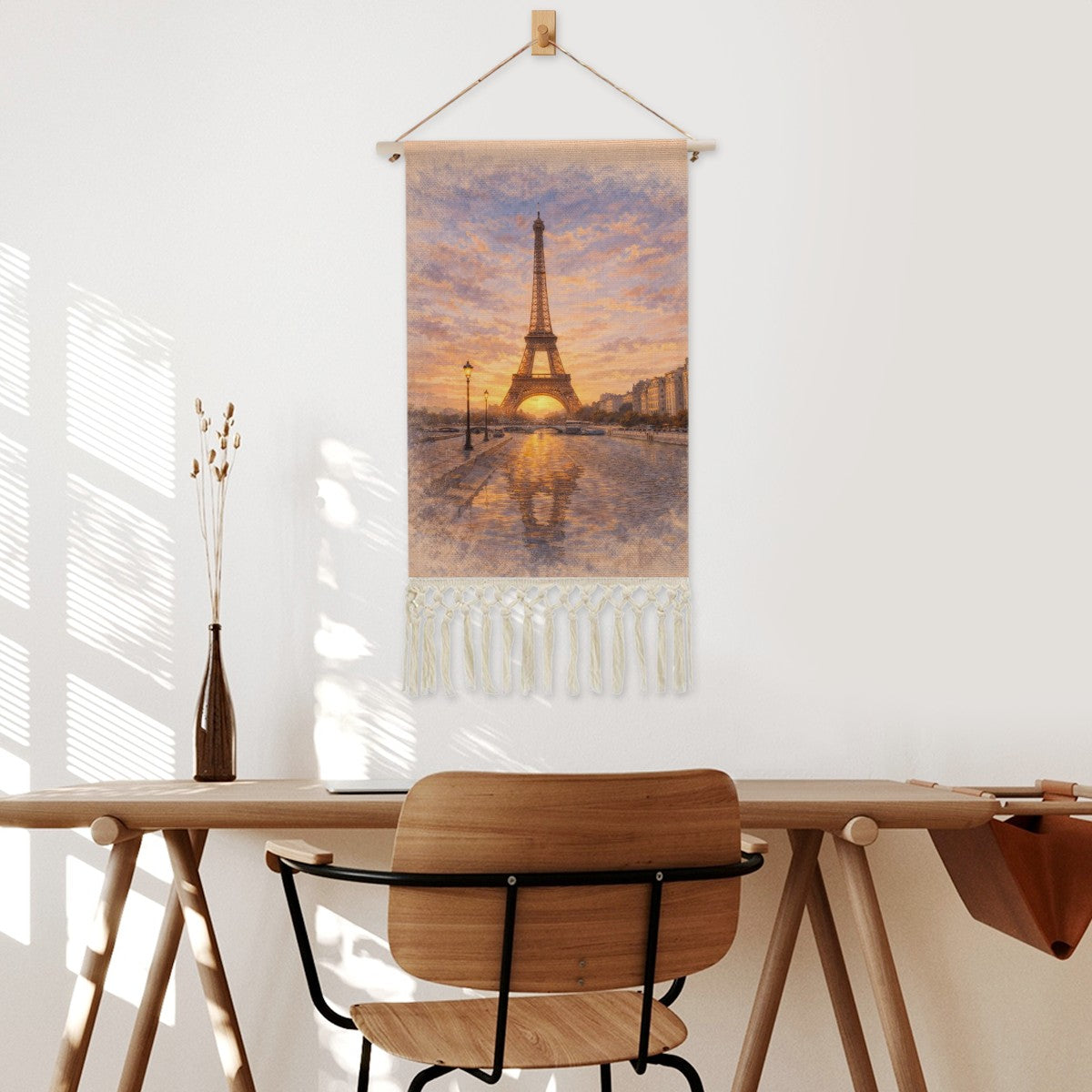 Eiffel Tower Hanging Linen Banner