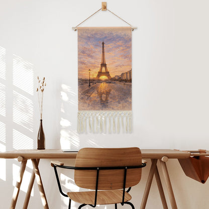 Eiffel Tower Hanging Linen Banner