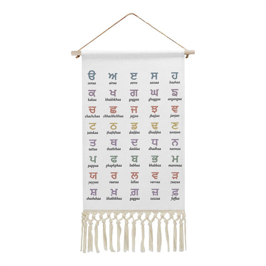 Punjabi Alphabet Pastel Linen Banner