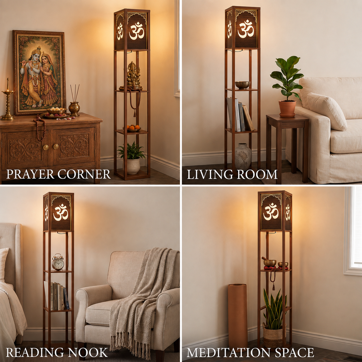 Om Spiritual Light Shelf