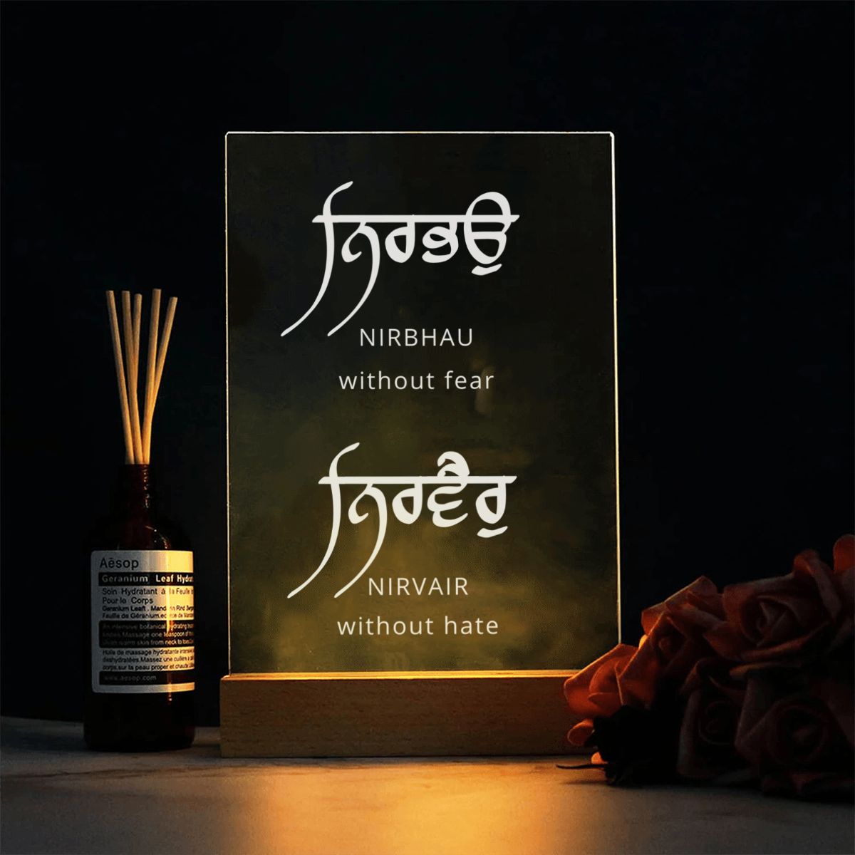 Nirbahu Nirvair Acrylic Lamp