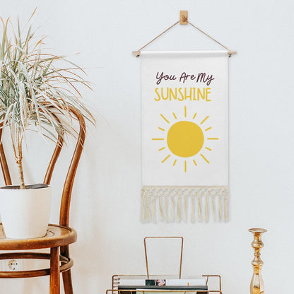 You Are My Sunshine Hanging Linen Banner