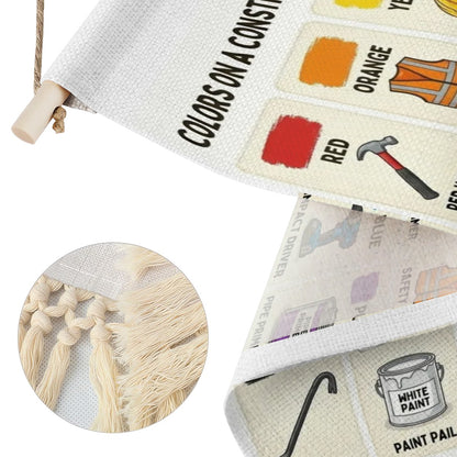Construction Site Colors Educational Linen Banner
