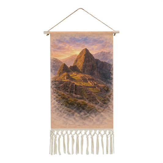 Machu Picchu Hanging Linen Banner