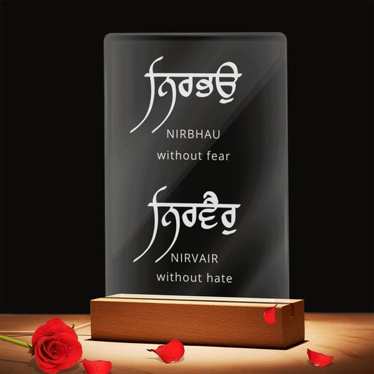Nirbahu Nirvair Acrylic Lamp