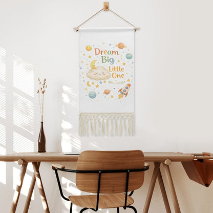 Dream Big Little One Hanging Linen Banner