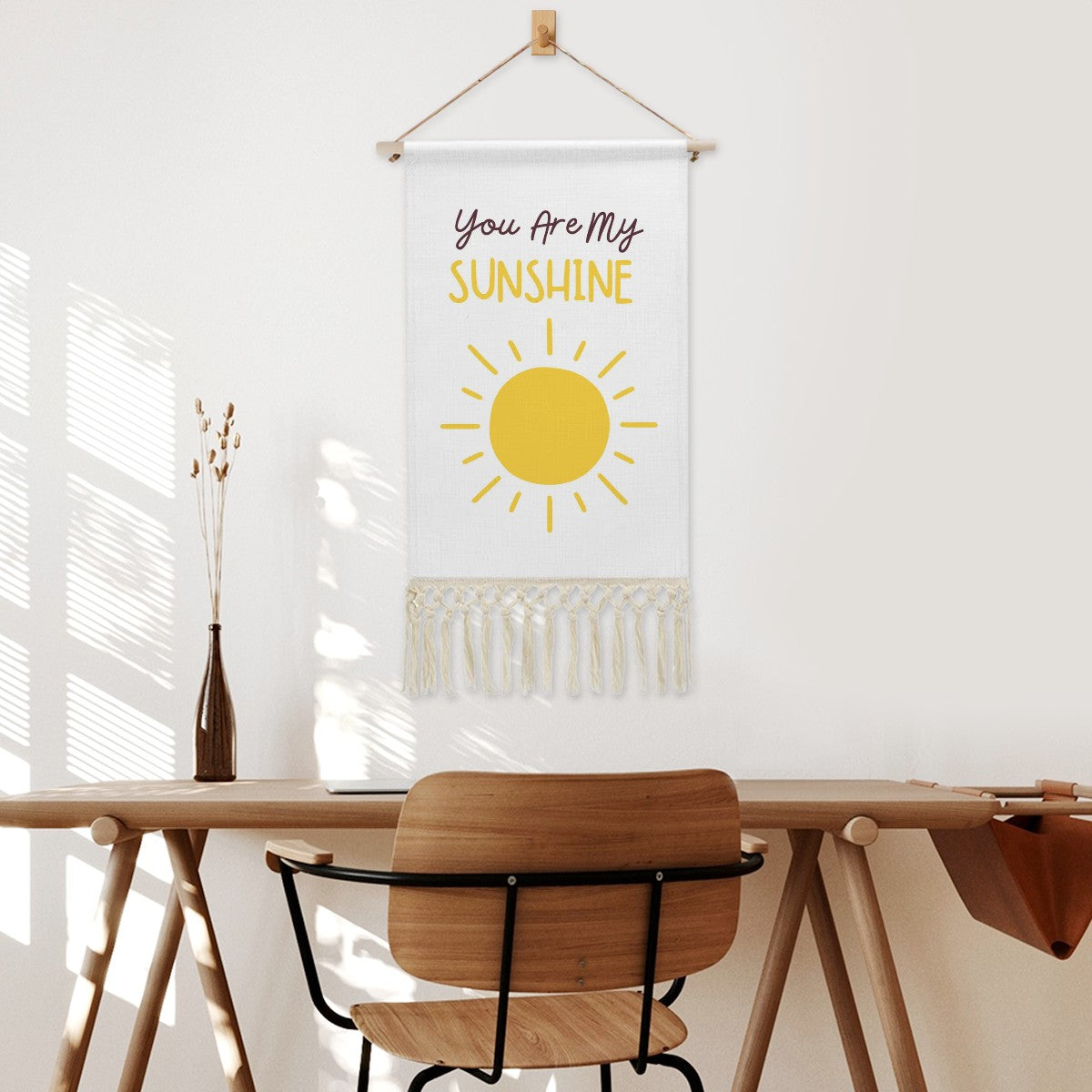 You Are My Sunshine Hanging Linen Banner